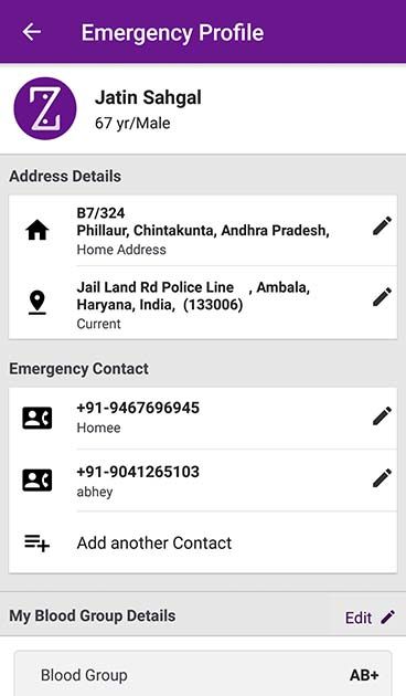 Emergency Medical Profile